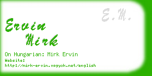 ervin mirk business card